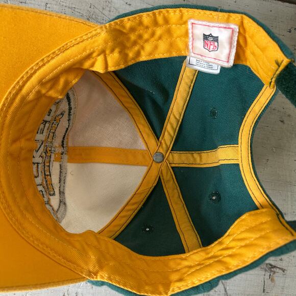 Vintage NFL Green Bay Packers color block embroidered football 90s Y2K hat - Picture 13 of 15